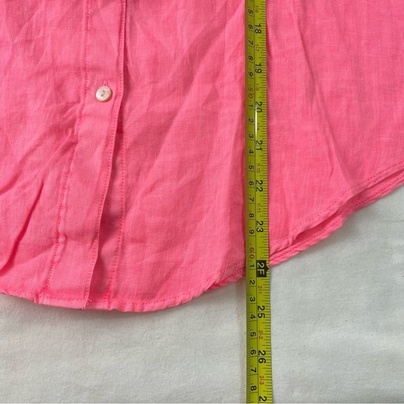 Lilly Pulitzer Pink Linen Button-Down Shirt | Women’s XXS Long Sleeve Top NWT - Picture 4 of 7